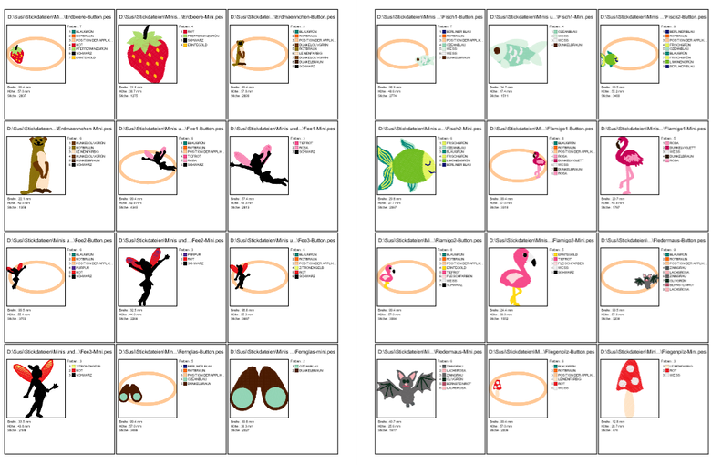 60 Minis jeweils mit Button Stickdatei image number 5