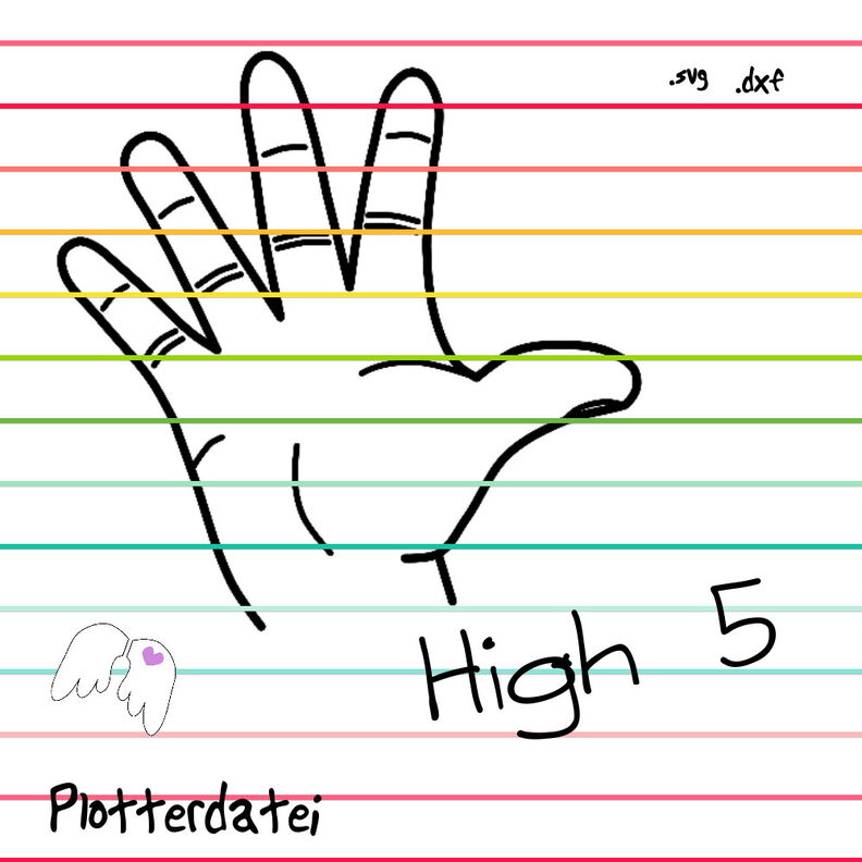 Plotterdatei High 5 Geburtstag Hand image number 2