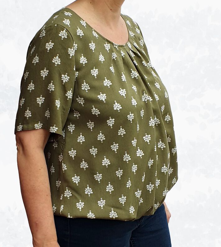 Betty - Bluse mit Falten und weiten Ärmeln BU 80-116, A4+A0 image number 8