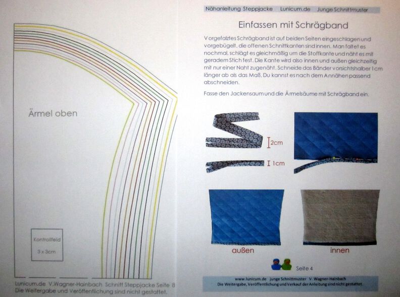 Schnitt und Anleitung Steppjacke Gr.62-128 image number 3