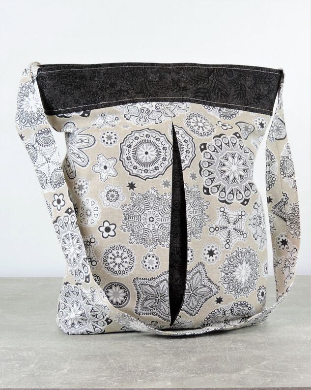 Tasche „Lizzy“ – mit farbiger Blende & Kellerfalte, 2 Größen image number 4