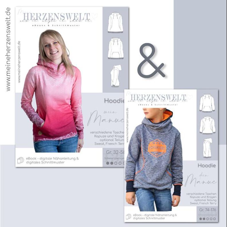 Hoodie Kinder & Damen - Gr. 74-176 + Gr. 32-58 - MANUC #132 image number 1