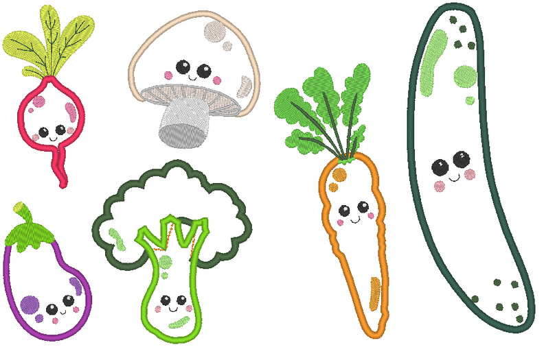 Gemüse Stickdatei Applis Gurke Möhre image number 5