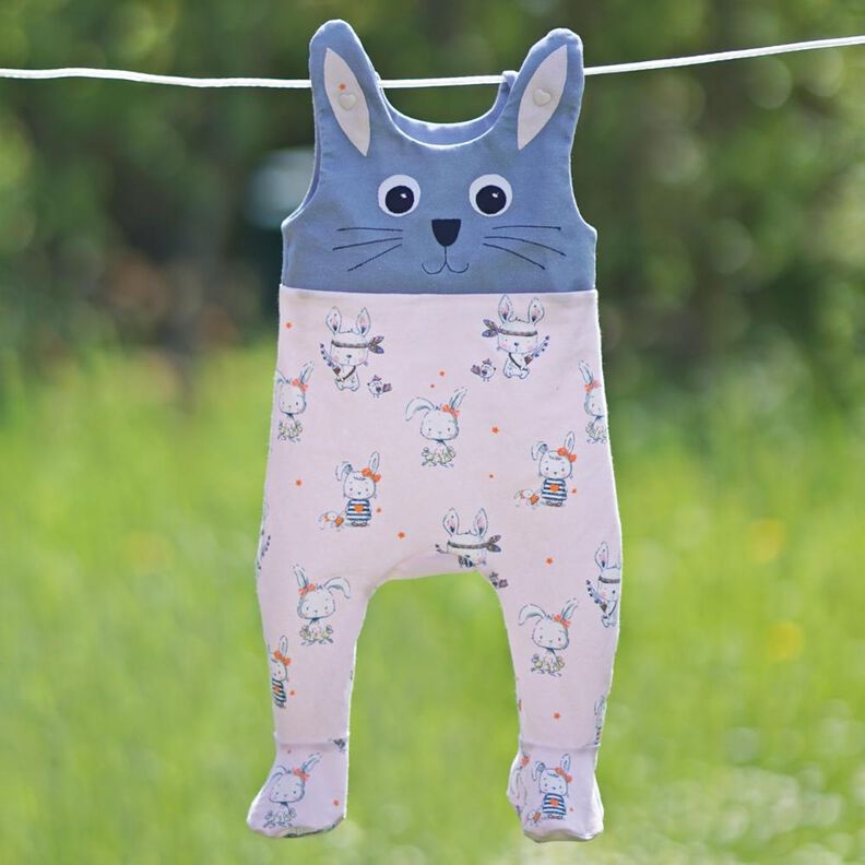 Strampler Hase nähen Babystrampler mit Fuß Füßchen image number 1