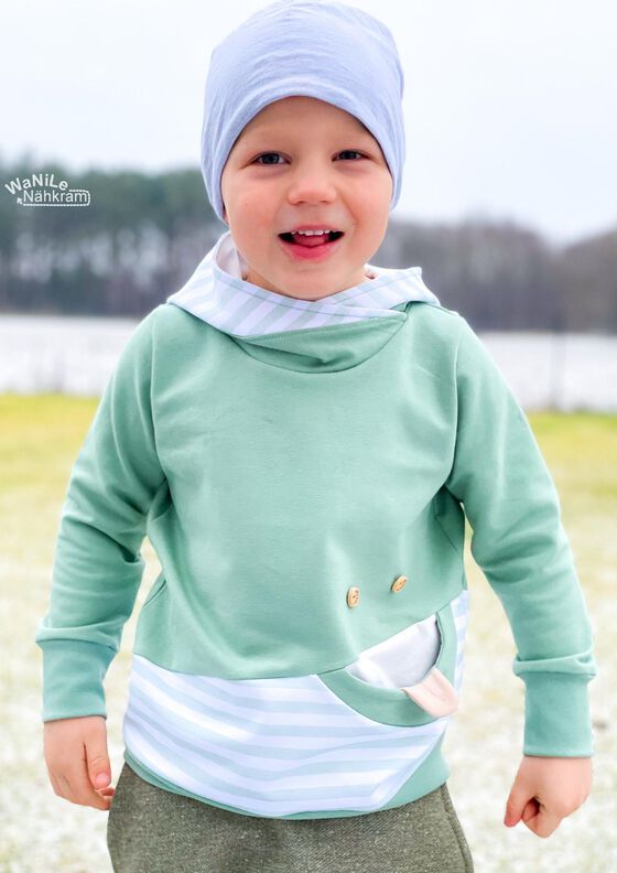 Hoodie Smiler Gr. 56-122, Lachmundtasche, Varianten, A4+A0 image number 6