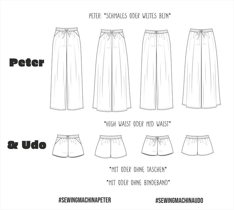 Palazzo Hose Peter + Shorts Udo Schnittmuster bundle image number 4