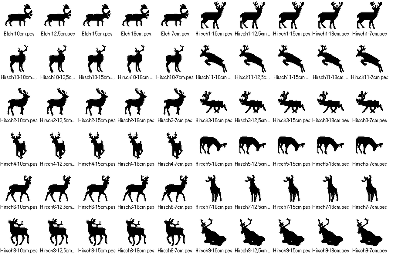 Stickdatei Hirsch Reh Elch Silhouetten image number 5