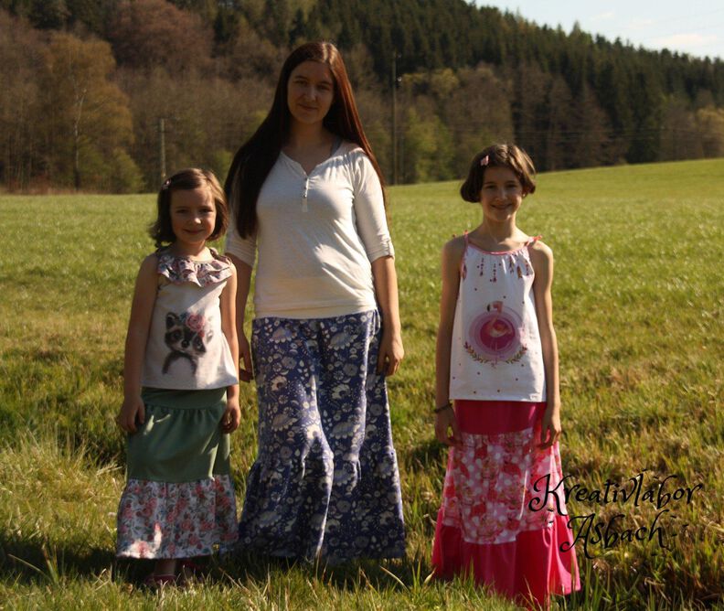 *Ladies Boho Skirt* Stufenrock mit Passe Gr. 32-56, Rock image number 10