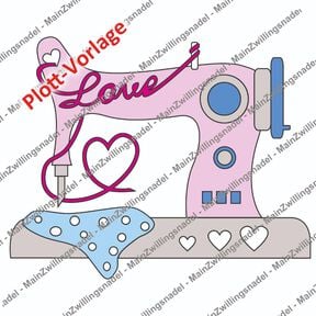 Main(e) Nähmaschine "Love" Plottvorlage