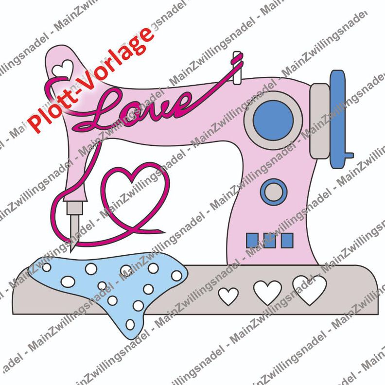 Main(e) Nähmaschine "Love" Plottvorlage image number 1