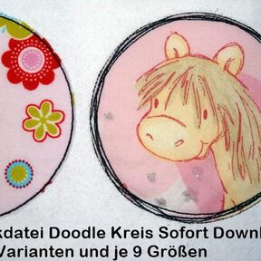 Stickdatei Doodle Kreise in 9 Größen