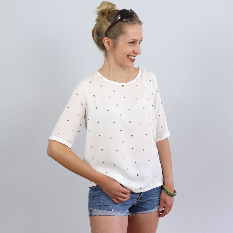 FRAU YOKO - kurze Bluse mit Kellerfalte XS-XXL image number 6