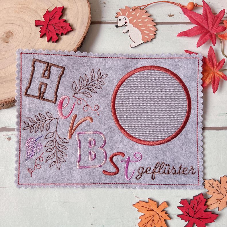 Stickdatei Mugrug Untersetzer Herbst ab 12x18cm image number 7