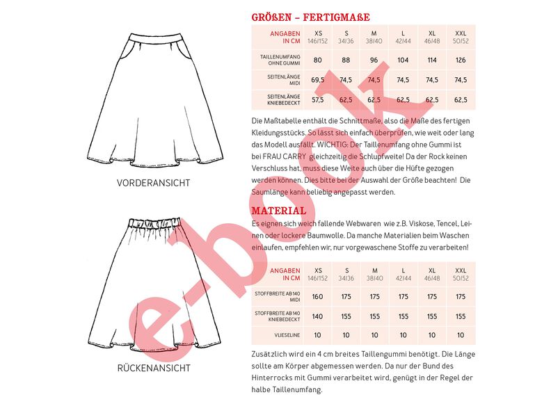 FRAU CARRY - weiter Rock mit Gummibund im Rückenteil  XS-XXL image number 9