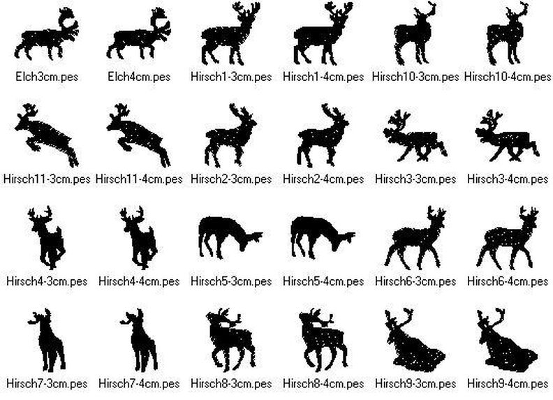 Stickdatei mini Hirsch Reh Elch Silhouetten image number 4