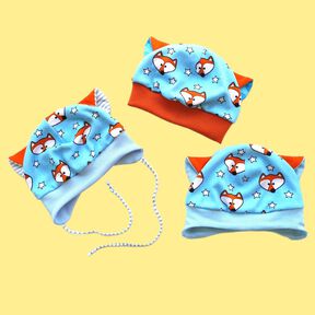 Mütze Baby Kinder mit Ohren MiniFlip ♥ Gr. KU 39-54