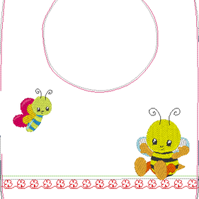 Stickdatei Biene Schmetterling Kissen Lätzchen SET ITH