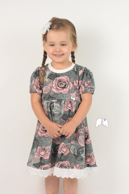 Kleid Lieblingsmädchen Gr. 86 - 164 Herzausschnitt Herzrücken Herz Puffärmel image number 6