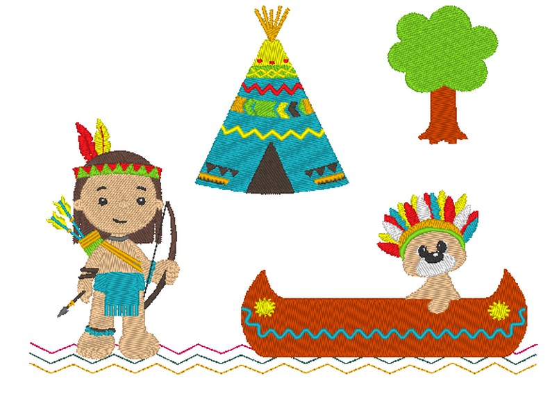Indianer Kissen + Taschenbild ITH Stickdatei image number 8
