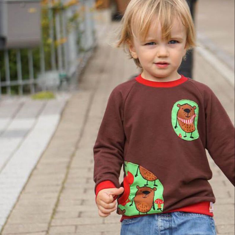 Pilvi - Raglanshirt Gr. 50 - 104 mit Tasche & Knopfleiste image number 1