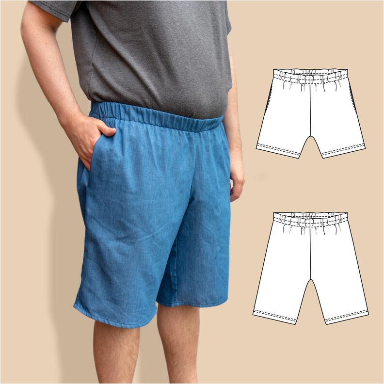 Alex Herren-Shorts mit Gummizug, knieumspielend + kurz,A4+A0 image number 1