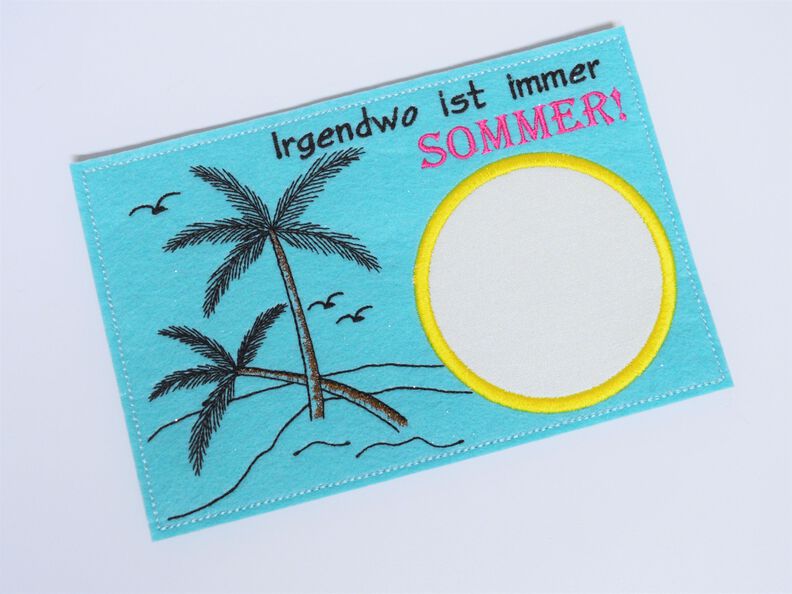 Stickdatei Meer Palmen Strand Untersetzer image number 2