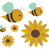 Stickdatei - Biene Bienchen Hummel mit Blumen thumbnail number 4