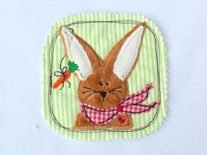 Stickdatei lustiger Hase Button doodle image number 4