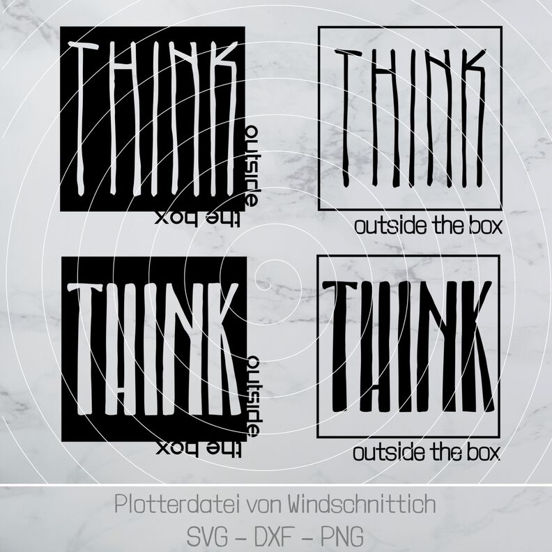 Plotterdatei - THINK outside the box - SVG, DXF, PNG image number 10