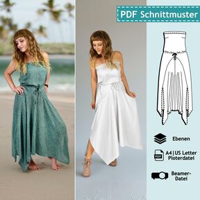 Sommerkleid + Rock, Schnitt m. Ebenen, A4, A0+, Beamer