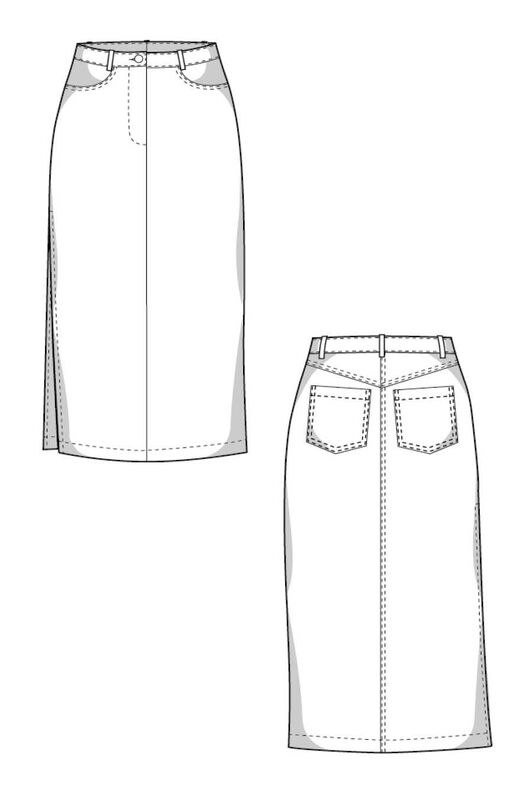 Jeansrock Schnittmuster für Damen, XS-XXXL, Video-Anleitung image number 5