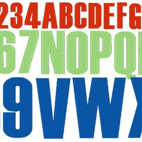 3cm 5cm 7cm Buchstaben schmal + Zahlen Stickdatei Alphabet 
