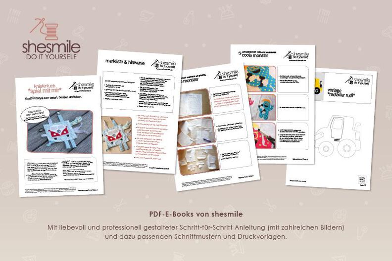 Knistertuch "Spiel mit mir" (Nähanleitung, Schnittmuster und Applikationsvorlagen) image number 3