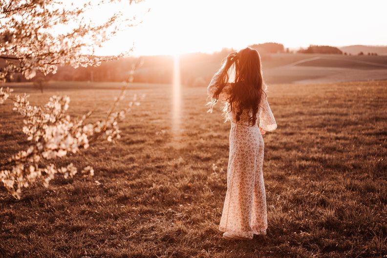 Zweiteiliges Boho Set aus weiter Hose und Bluse | Blossom image number 5