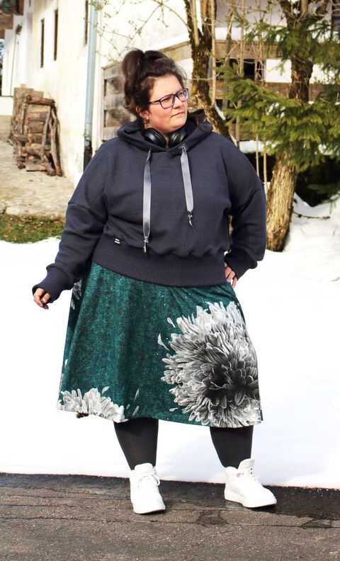 Kurzer Sweater (34-58) SALVIA Damen Schnittmuster Hoodie image number 8