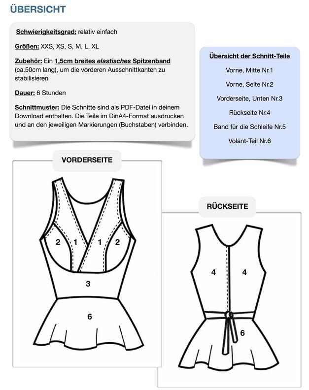 Oberteil #Evelyn Nähanleitung und Schnittmuster (XXS-XL) image number 8