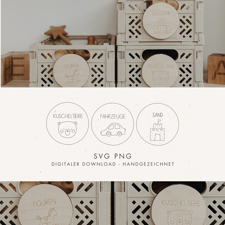 Plotter- und Laserdatei "ORDNUNG SPIELSACHEN" SVG PNG image number 1