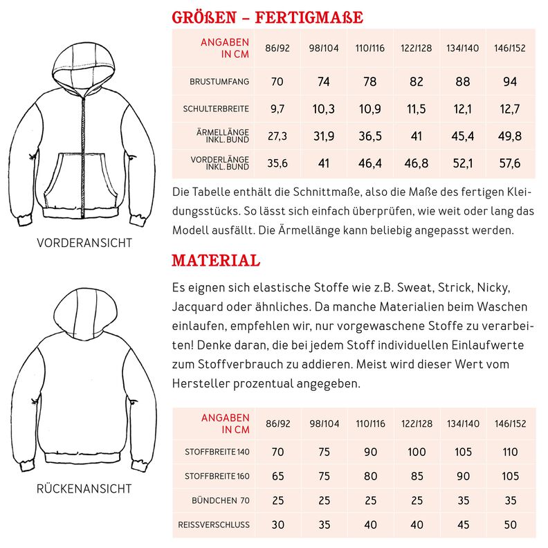 LOU - Sweatjacke mit Kapuze 86/92 -146/152 image number 9