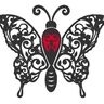 Stickdatei Schmetterling Linie Schnörkel Blumen Silhouette thumbnail number 4
