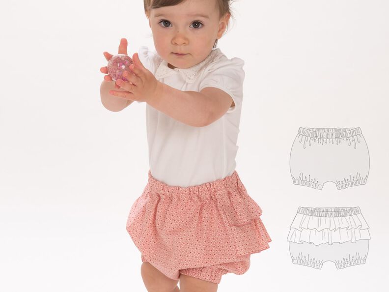 EMI Baby Pumphose Schnittmuster mit Gummizug und Rüschen image number 2