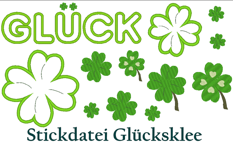 Glücksklee Stickdatei Kleeblatt Klee image number 1