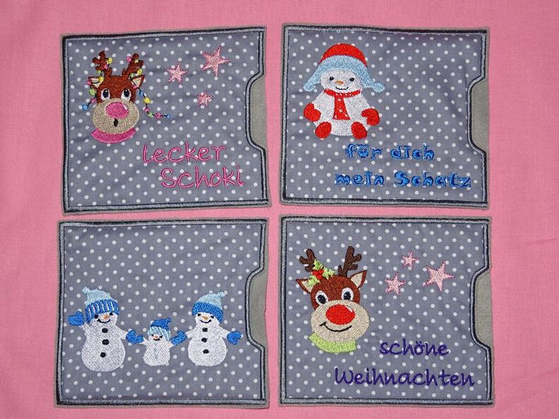 Schokoladen Verpackung Hülle Weihnachten ITH Stickdatei image number 8