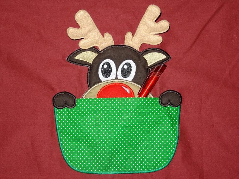 3-D Rentier Elch aus der Tasche Weihnachten ITH Stickdatei image number 5
