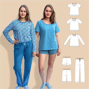 Pyjama Schlafanzug für Damen, Shirt und Hose BU 80-116 A4+A0