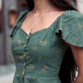 Yoalli Kleid | Herzausschnitt Bustier Volantärmel