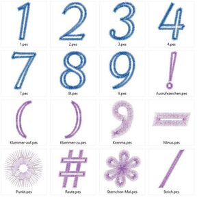 Zahlen SET BUNDLE STICKDATEI Geburtstag