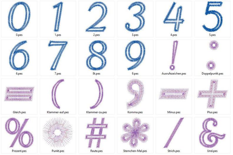 Zahlen SET BUNDLE STICKDATEI Geburtstag image number 2