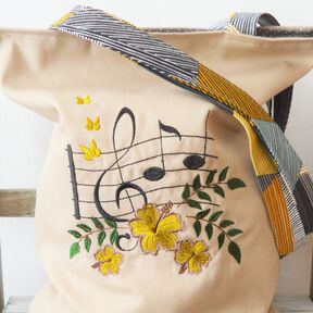 Stickdatei Musik Noten mit Hibiskus  SET