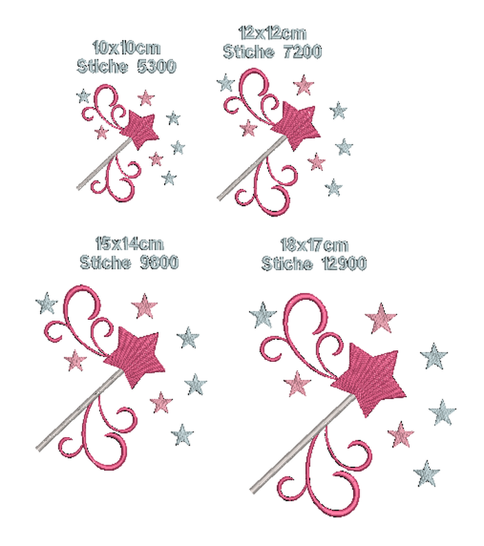 Stickdatei Zauberstab Feenstab Sterne image number 4
