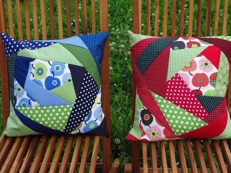 Crazy-Patchwork Kissen e-book Nähanleitung  image number 1